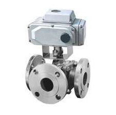 電動三通法蘭球閥