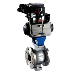 氣動(dòng)法蘭式V型球閥